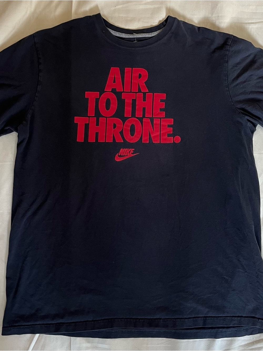 Nike Black Graphic Crewneck Tee with Red Print